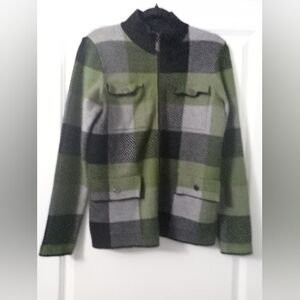 Cynthia Rowley Checkered Zip-Up Jacket Size Small